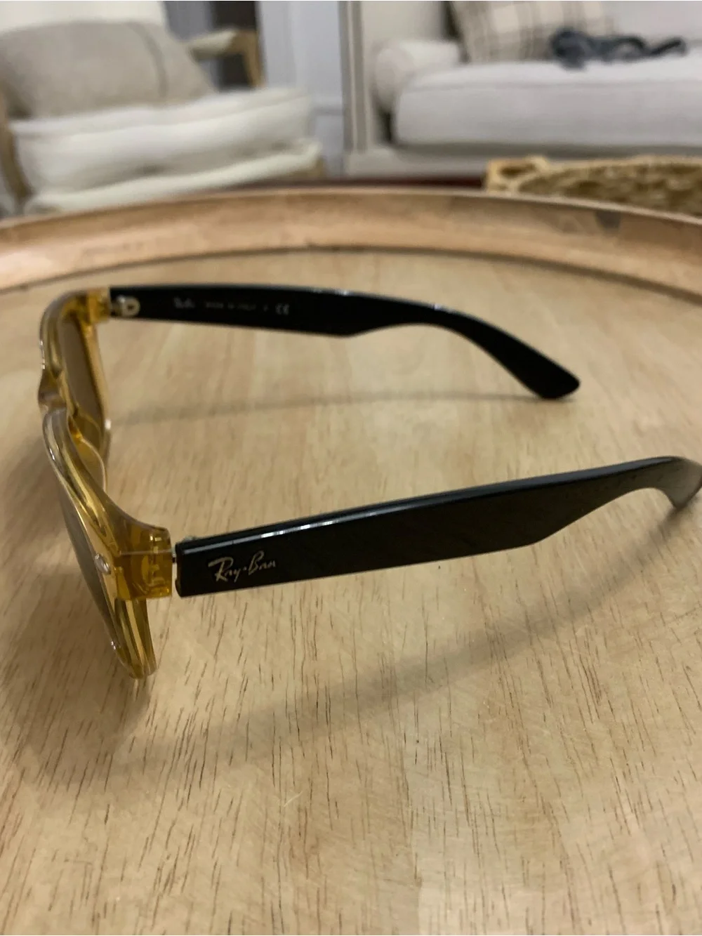 Ray-Ban Brown Wayfarer Bicolor Translucent Frame Sunglasses